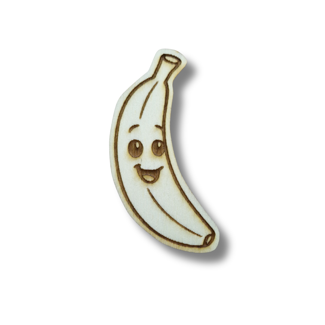 Bază blank din lemn în formă de banană, din colecția fructe și legume