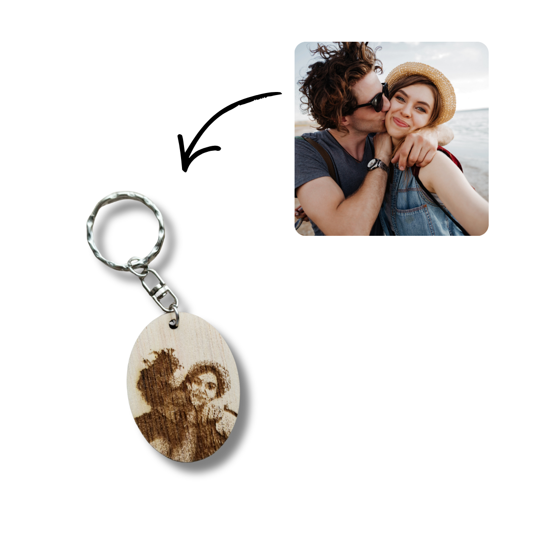 breloc personalizat cu poza prin fotogravura