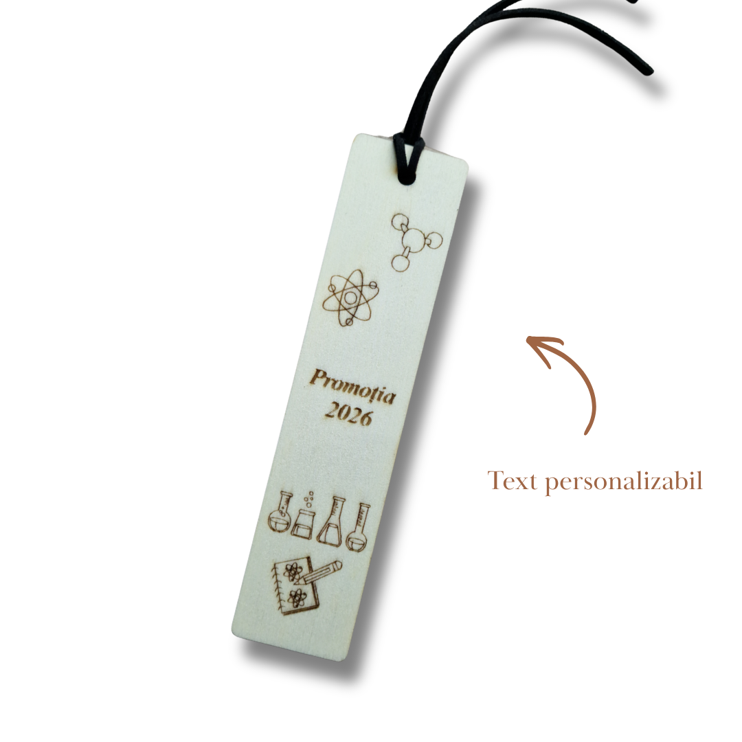 Semn de carte din lemn pentru profesorii de chimie