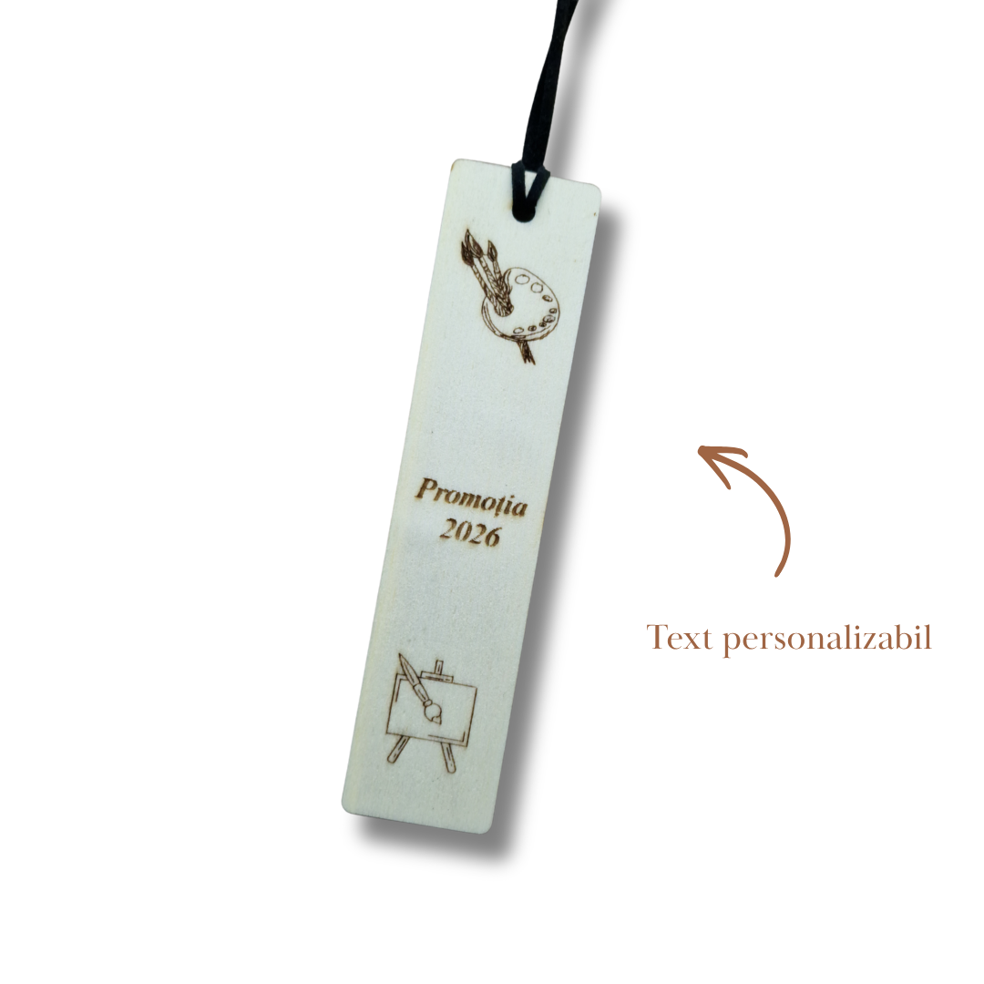 Semn de carte din lemn pentru profesorii de desen