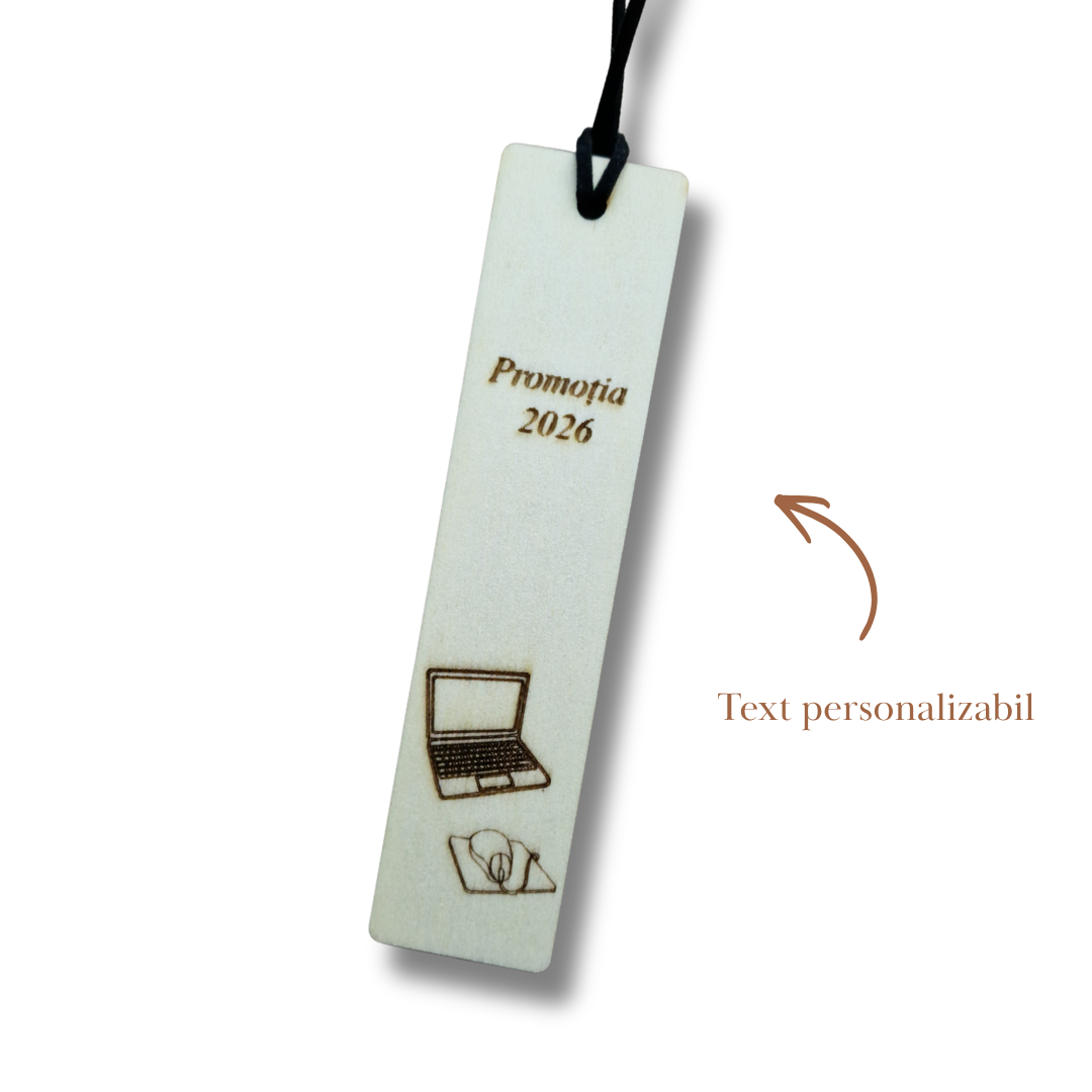 Semn de carte din lemn pentru profesorii de informatică