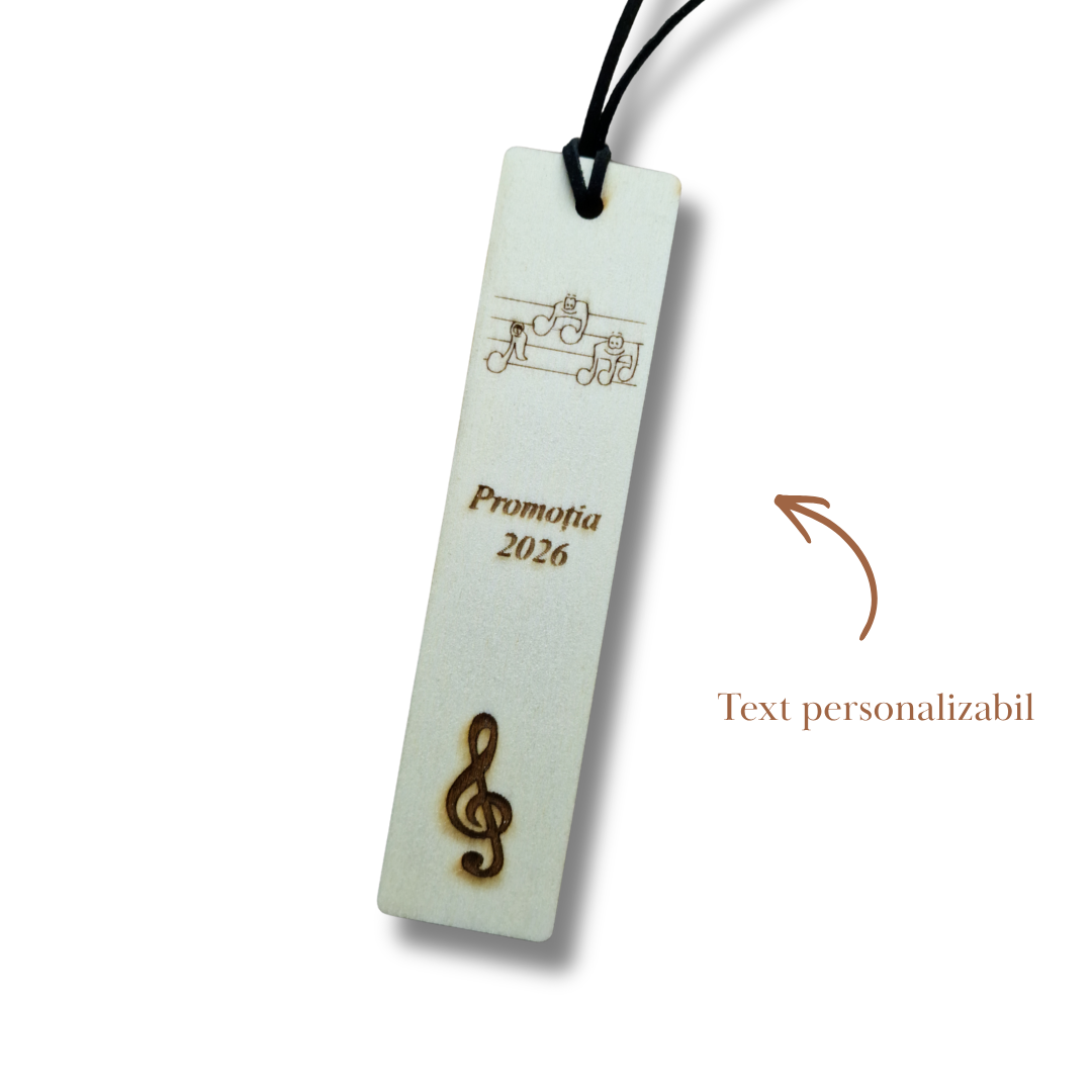 Semn de carte din lemn pentru profesorii de muzică