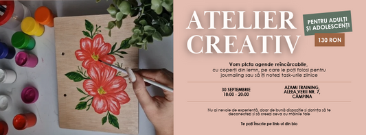 Atelier Creativ pentru adulți și adolescenți în Câmpina (pictăm agende din lemn)