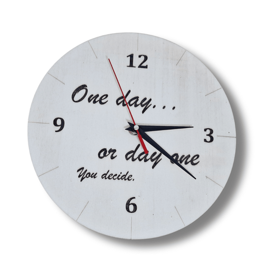 Ceas de perete din lemn – „One day… or day one. You decide.” - CadoArt