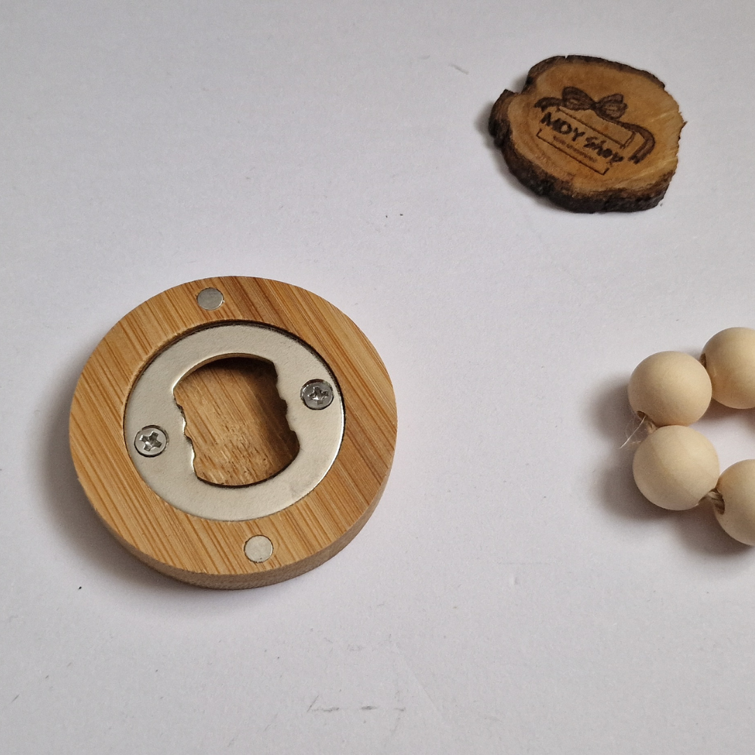 Desfăcător sticle din lemn, magnetic, personalizabil