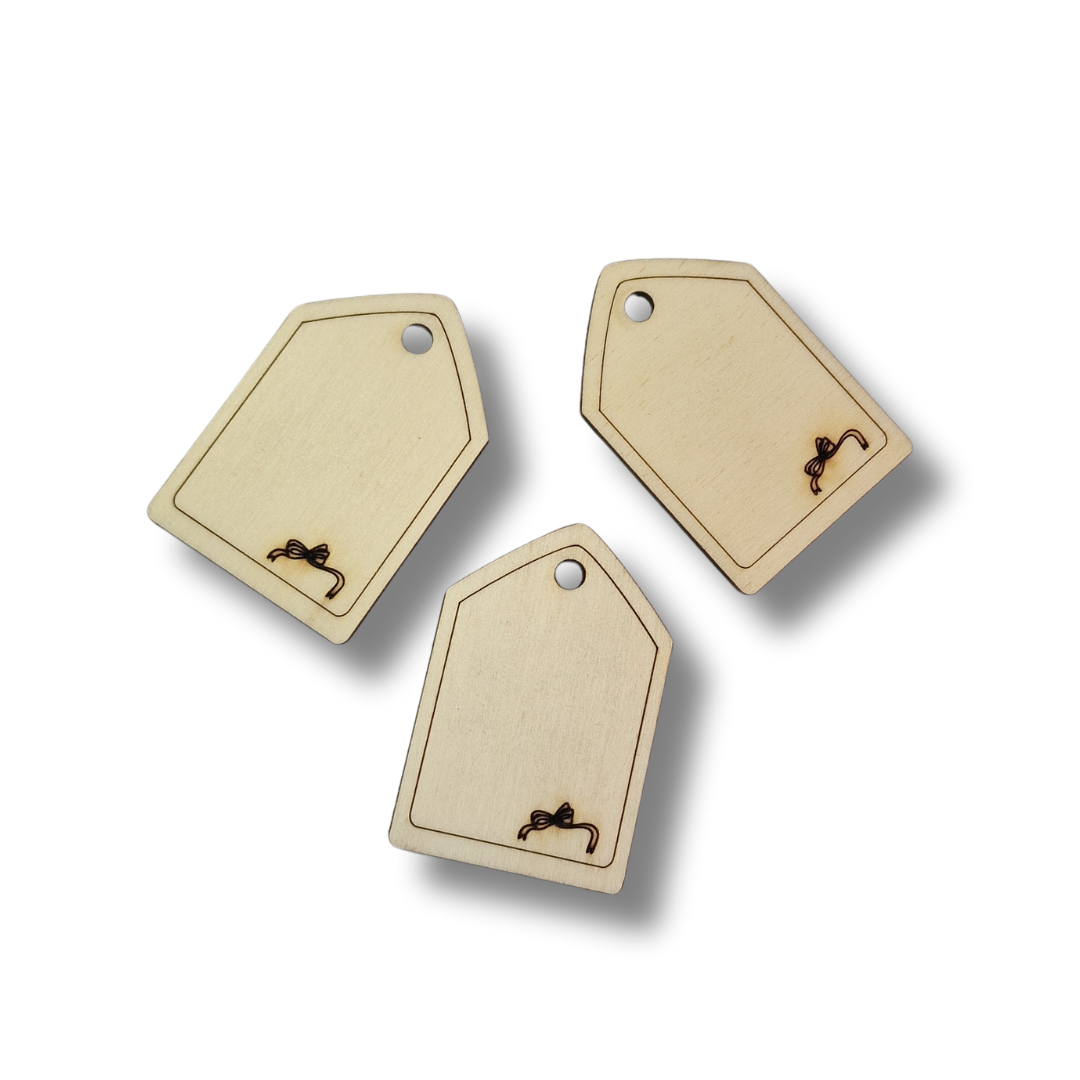 Set 4 etichete din lemn pentru cadouri