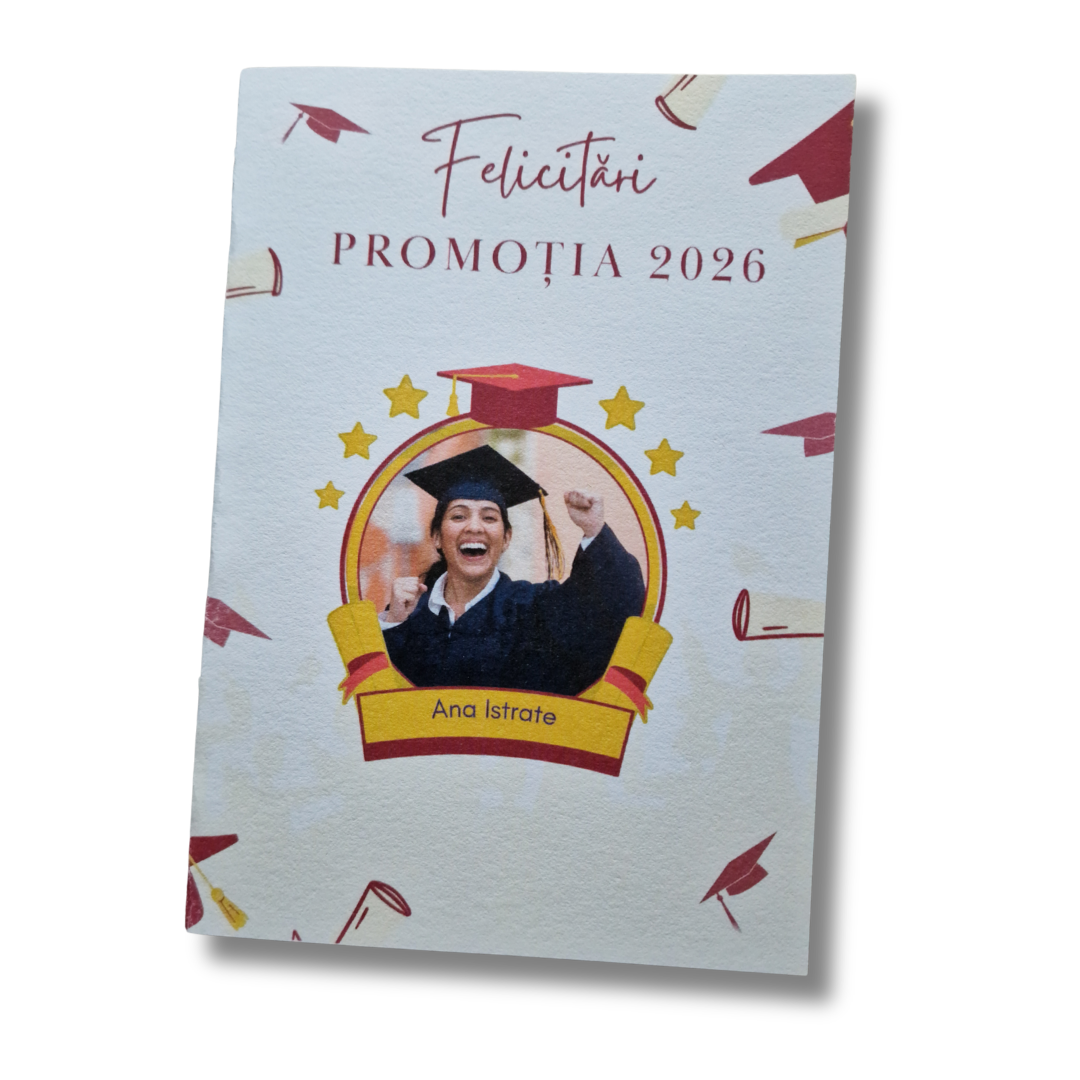 Felicitare personalizabilă cu poză pentru absolvire