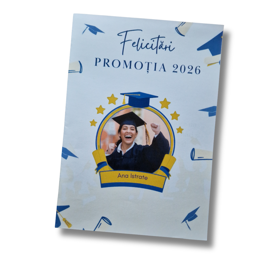 Felicitare personalizabilă cu poză pentru absolvire