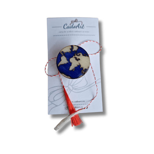 Mărțișor Broșă pentru Profesori de Geografie – Glob Pământesc - CadoArt