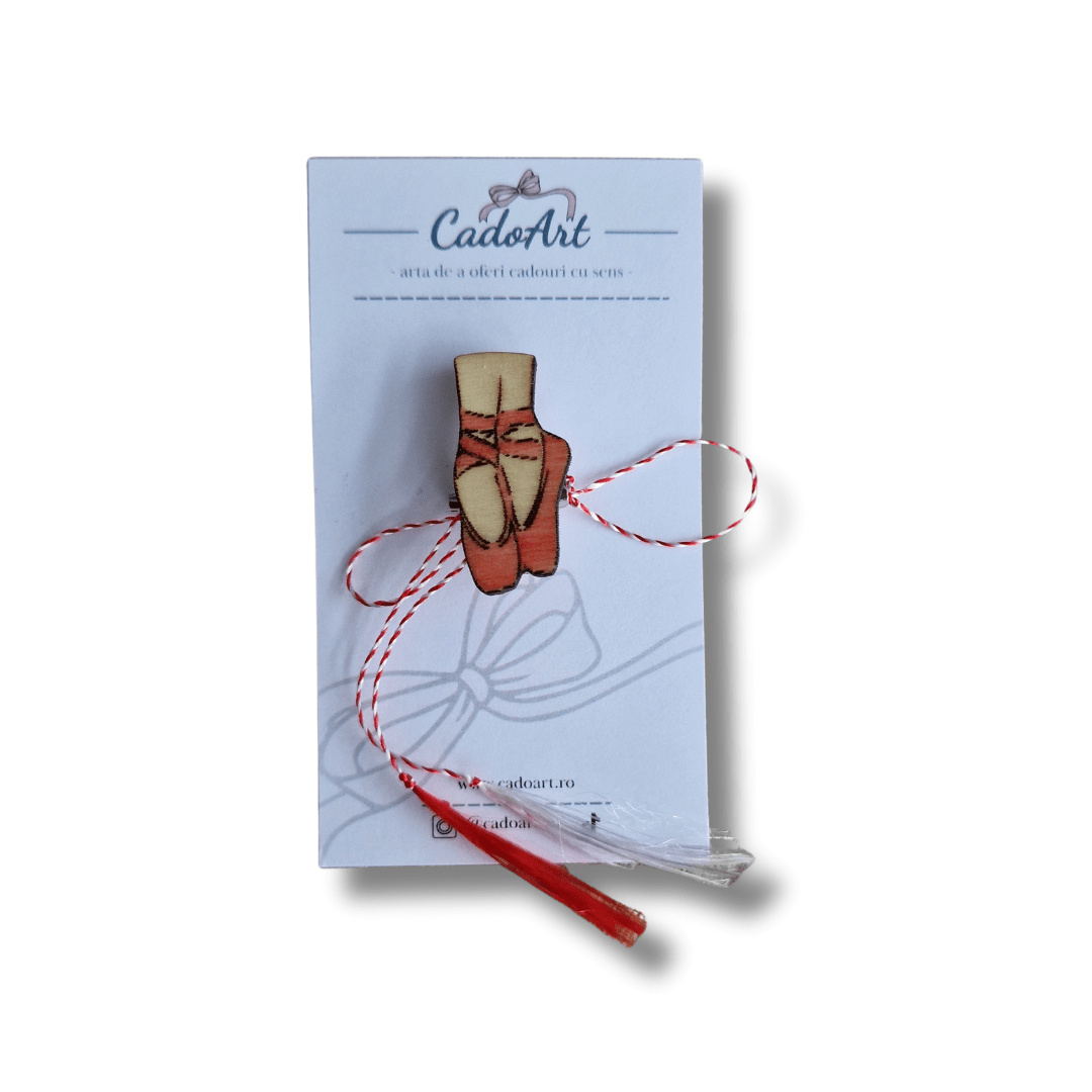 Mărțișor cu Poante de Balet pentru Dansatori - CadoArt