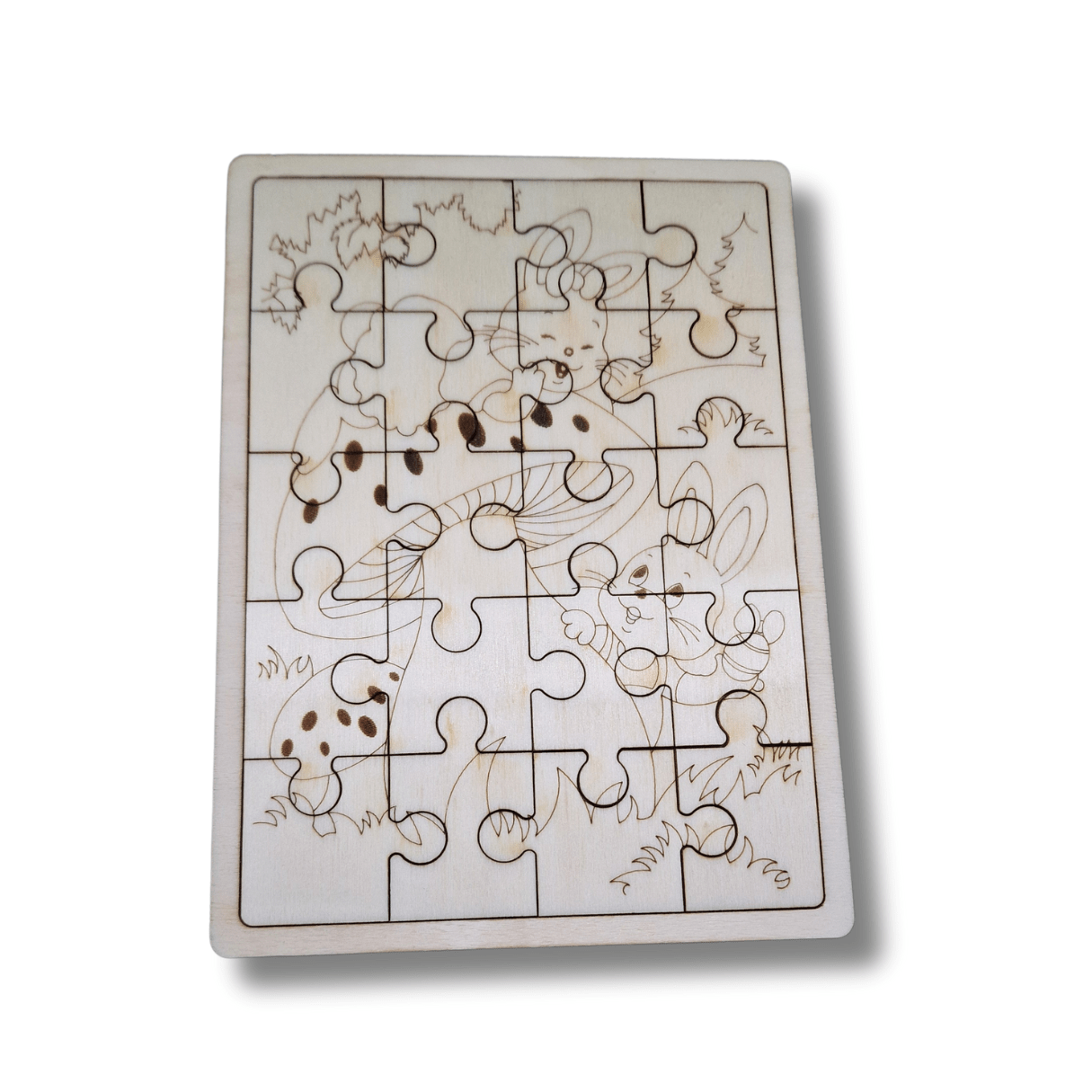 Puzzle din lemn blank, cu elemente de Paște - CadoArt
