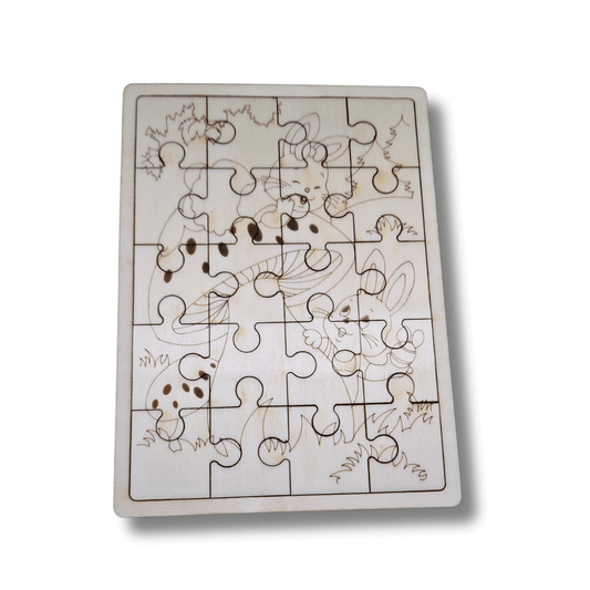 Puzzle din lemn blank, cu elemente de Paște - CadoArt