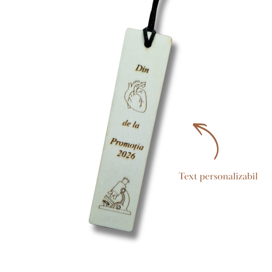 Semn de carte din lemn pentru profesorii de biologie