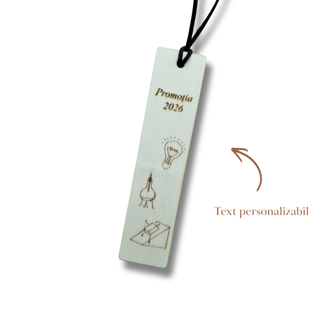 Semn de carte din lemn pentru profesorii de fizică