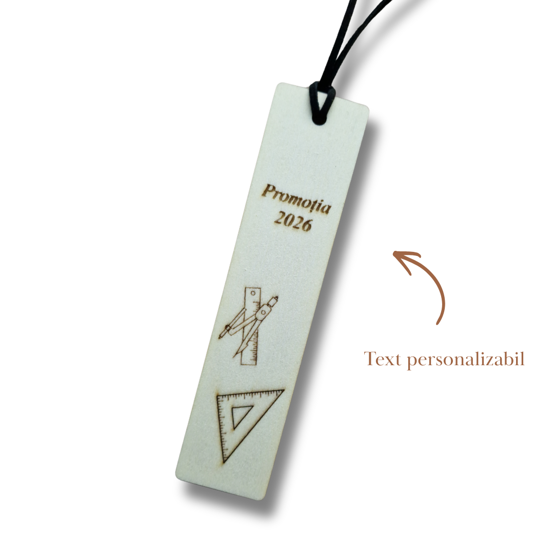 Semn de carte din lemn pentru profesorii de matematică