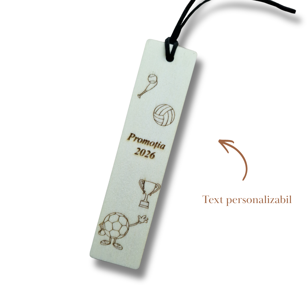 Semn de carte din lemn pentru profesorii de sport