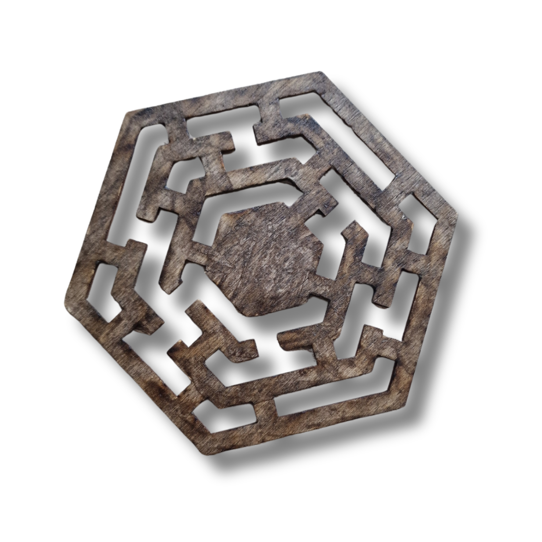 suport hexagonal pentru cana sau pahar (coaster din lemn wenge)