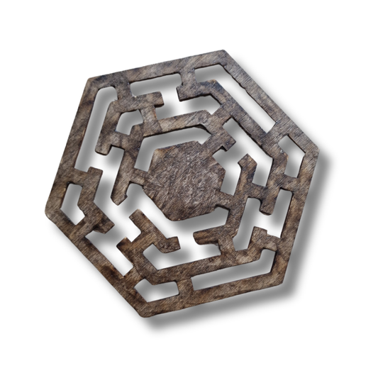 suport hexagonal pentru cana sau pahar (coaster din lemn wenge)
